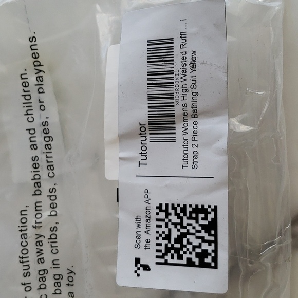 Tutorutor High Waisted Ruffle Floral Print Bikini in Green & White Size XL - Picture 10 of 11